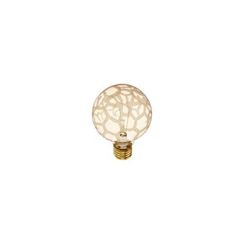 Bulbrite 40G25/MAR Crystal Collection 40 Watt Incandescent G25 Globe, Marble Finish, Medium Base, Amber