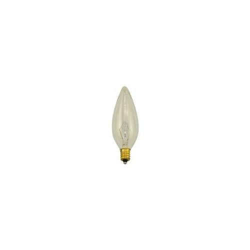 Bulbrite KR25CTC/25 25 Watt Krystal Touch Dimmable Krypton B8 Torpedo Chandelier Bulb, Candelabra Base, Clear