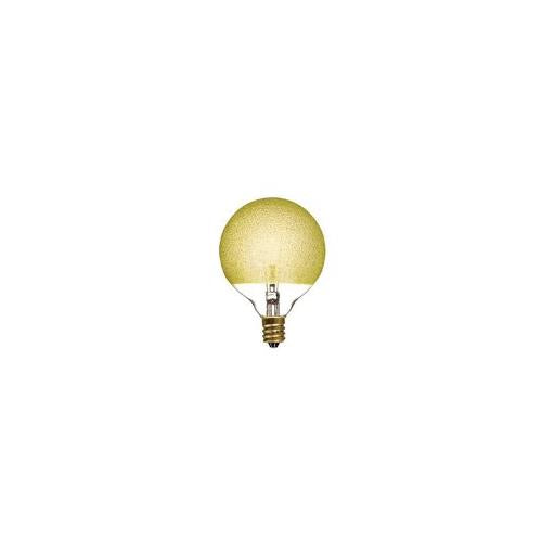 Bulbrite 40G16/ICE/E12 40 Watt Incandescent Crystal Collection G16 Globe, Candelabra Base, Amber Ice