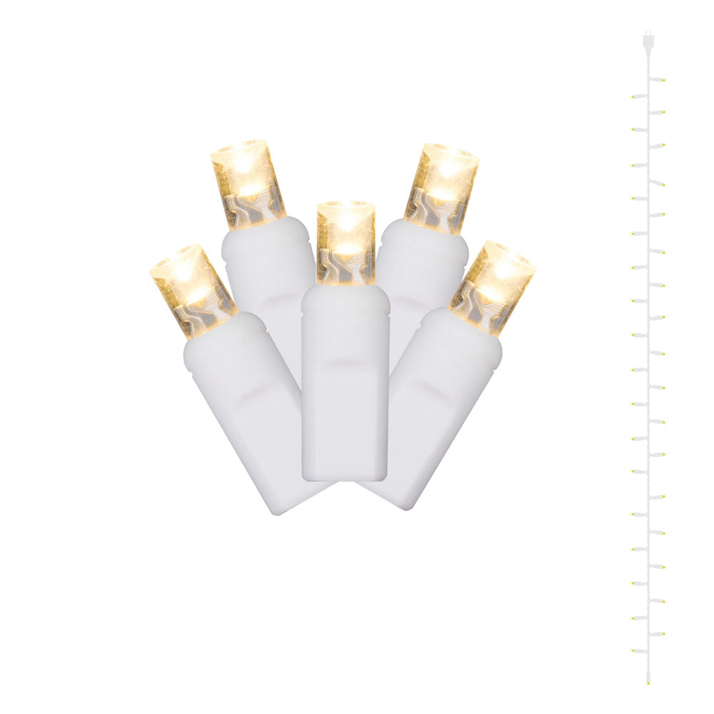 Vickerman 35 Warm White Wide Angle LED Curtain Light on White Wire, 17.5'.- 2 Pack