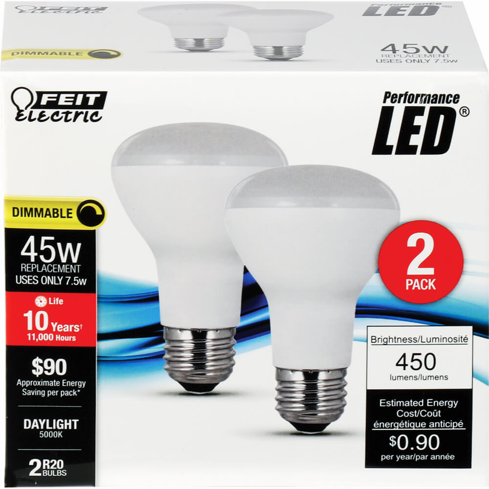 450 Lumen 5000K Dimmable LED R20
