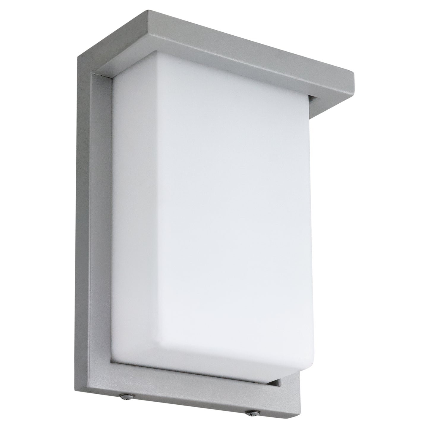 Sunlite 81480 8” Modern LED Wall Sconce Light, Outdoor Fixture, Adjustable 3 CCT 3000K-5000K, 12 Watts, 600 Lumens, Opal Shade, Brushed Nickel Frame, Indoor For Bathrooms, Garage, Hallways & Entryways