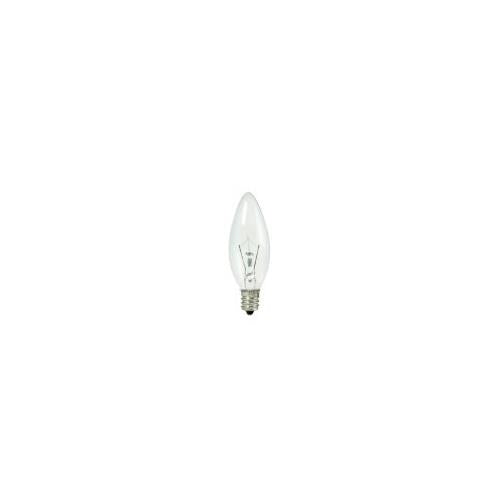 Bulbrite KR15CTC/25 15 Watt Dimmable Krypton Krystal Touch Torpedo B8 Chandelier Bulb, Candelabra Base, Clear, 10-Pack