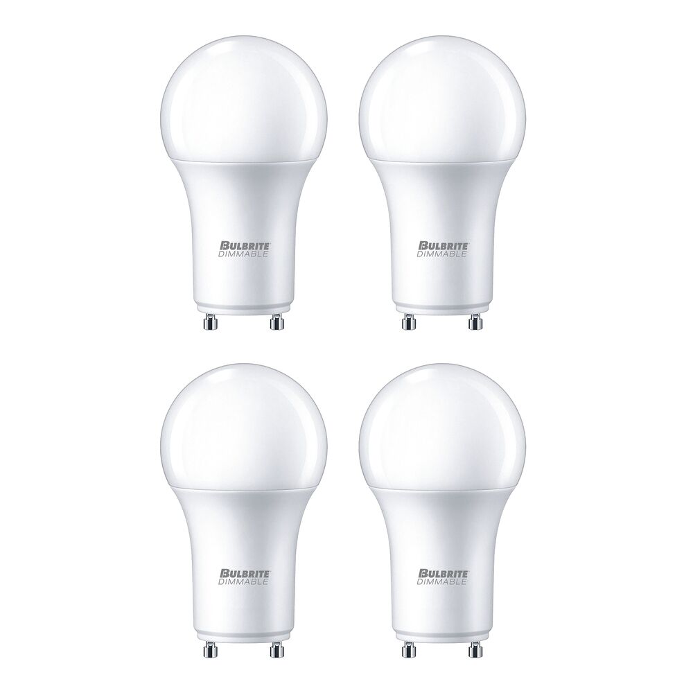 Bulbrite Pack of (4) 9 Watt Dimmable Frost A19 LED Light Bulbs with Twist and Lock Bi-Pin (GU24) Base, 2700K Warm White Light, 800 Lumens