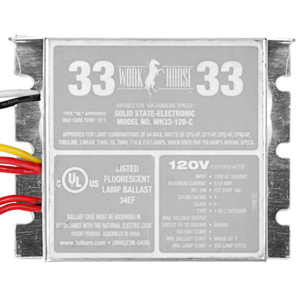 Fulham Workhorse 33 WH33-120-C (1) Lamp - 120 Volt - Instant Start - 0.87 Ballast Factor