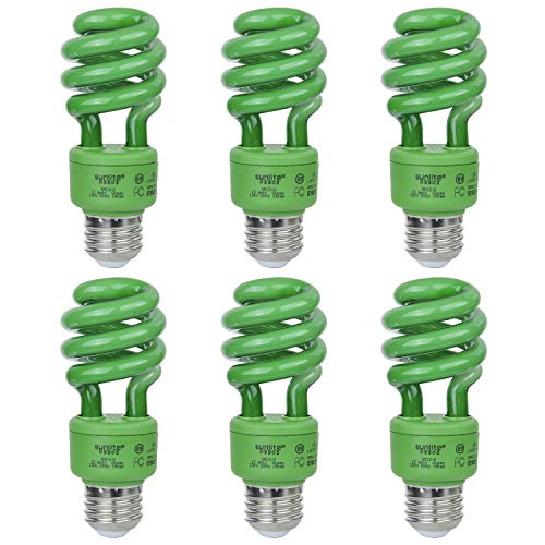 Sunlite 41418-SU CFL Spiral Colored Bulb, 13 Watt (40W Equivalent), Medium Base (E26), 8,000 Hour Life Span, UL Listed, Green 6 Pack