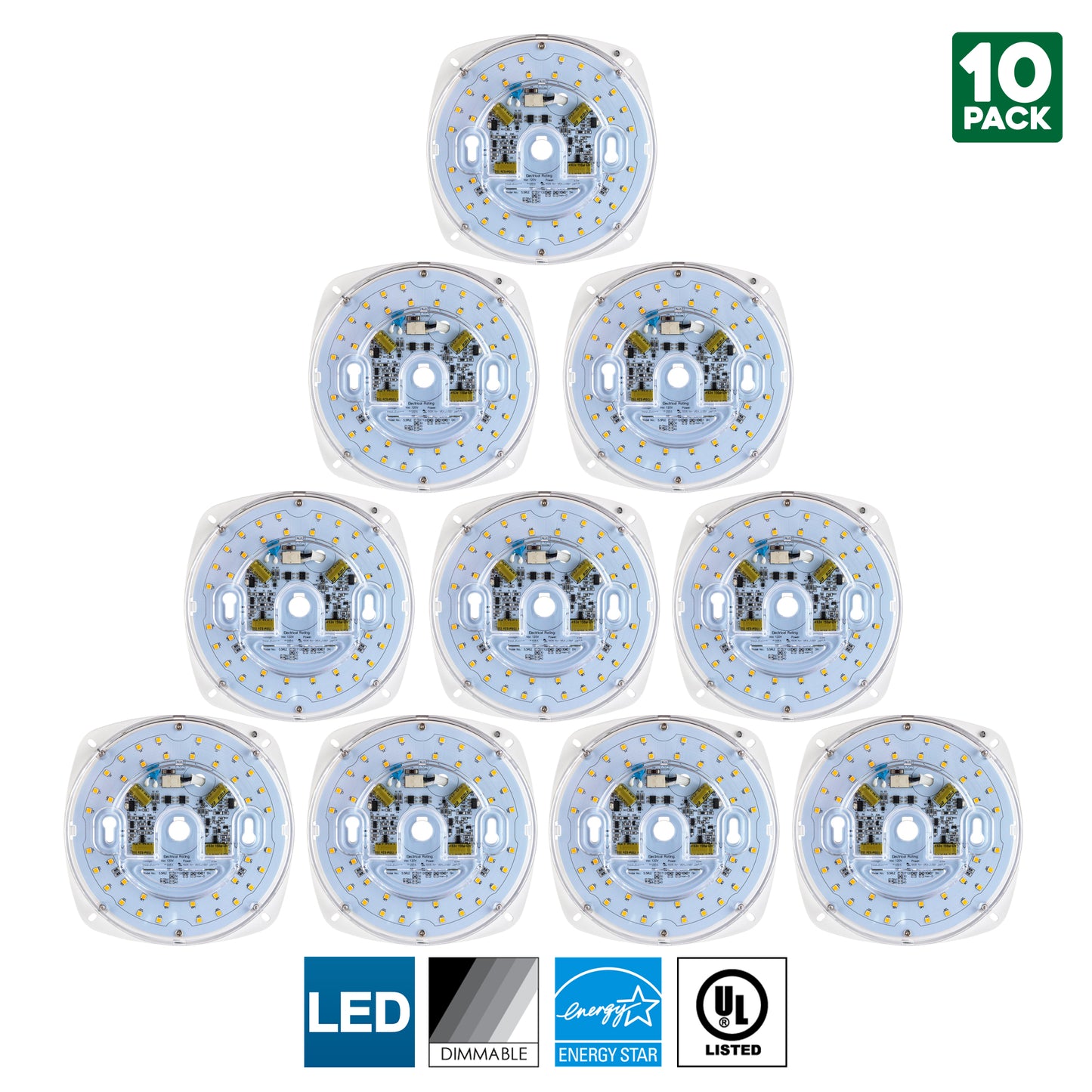 Sunlite LED Retrofit Light Engine, 6-Inch, 3000K Warm White, 23 Watt, Dimmable, Flush Ceiling Fixture LED Upgrade Panel, Energy Star Compliant, Commercial Grade, 90 CRI