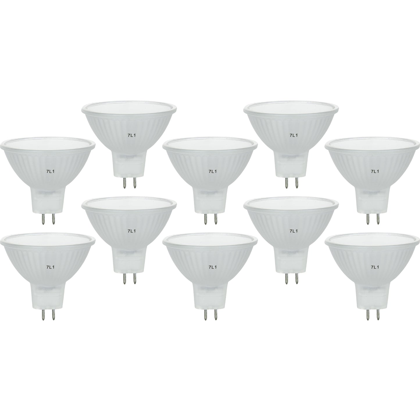 Sunlite 50 Watt, 38° Flood, MR16 Mini Reflector with Cover Guard, GU5.3 Bi-Pin Base, Frost