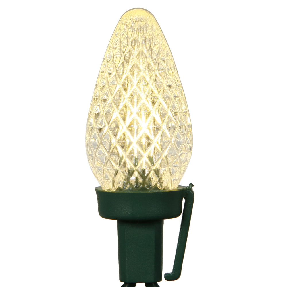 Vickerman 25 Warm White C7 LED Light on Green Wire, 16' Christmas Single Mold Light Strand- 2 Pack