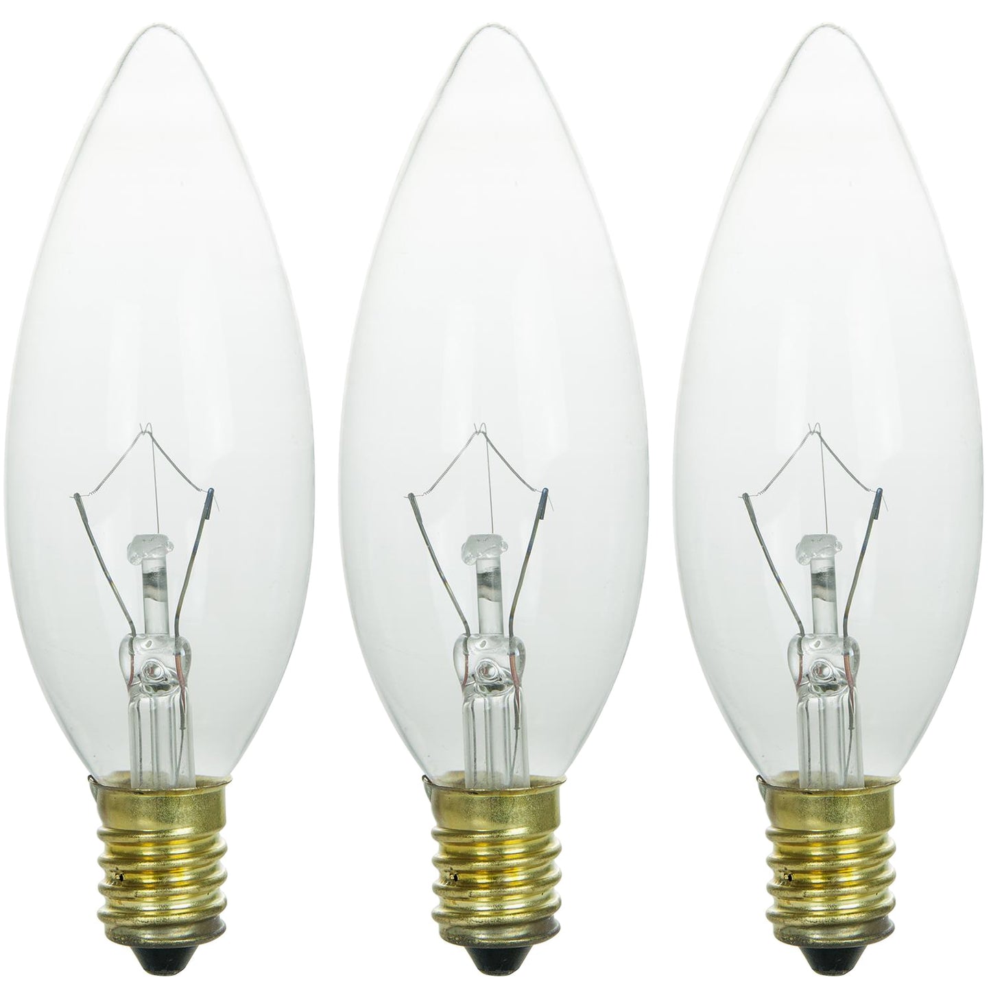Sunlite 60 Watt Torpedo Tip Chandelier , European Base, Clear