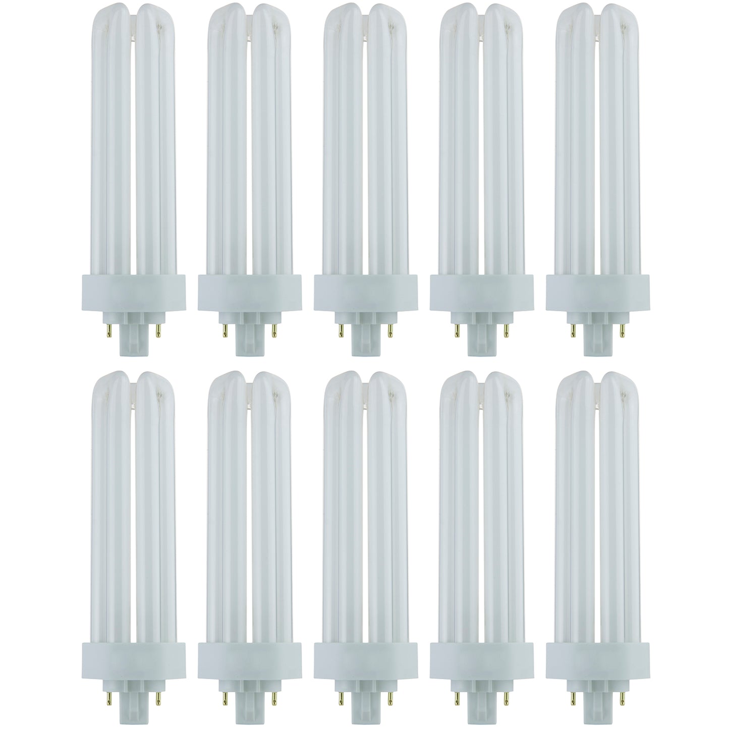 Sunlite 40593 PLT42/E/SP65K/10PK Fluorescent 42W PLD Triple U-Shaped Twin Tube CFL Bulbs, 4-Pin GX24Q-4 Base, 6500K Daylight, 10 Pack, 6500K-Daylight, 10 Count