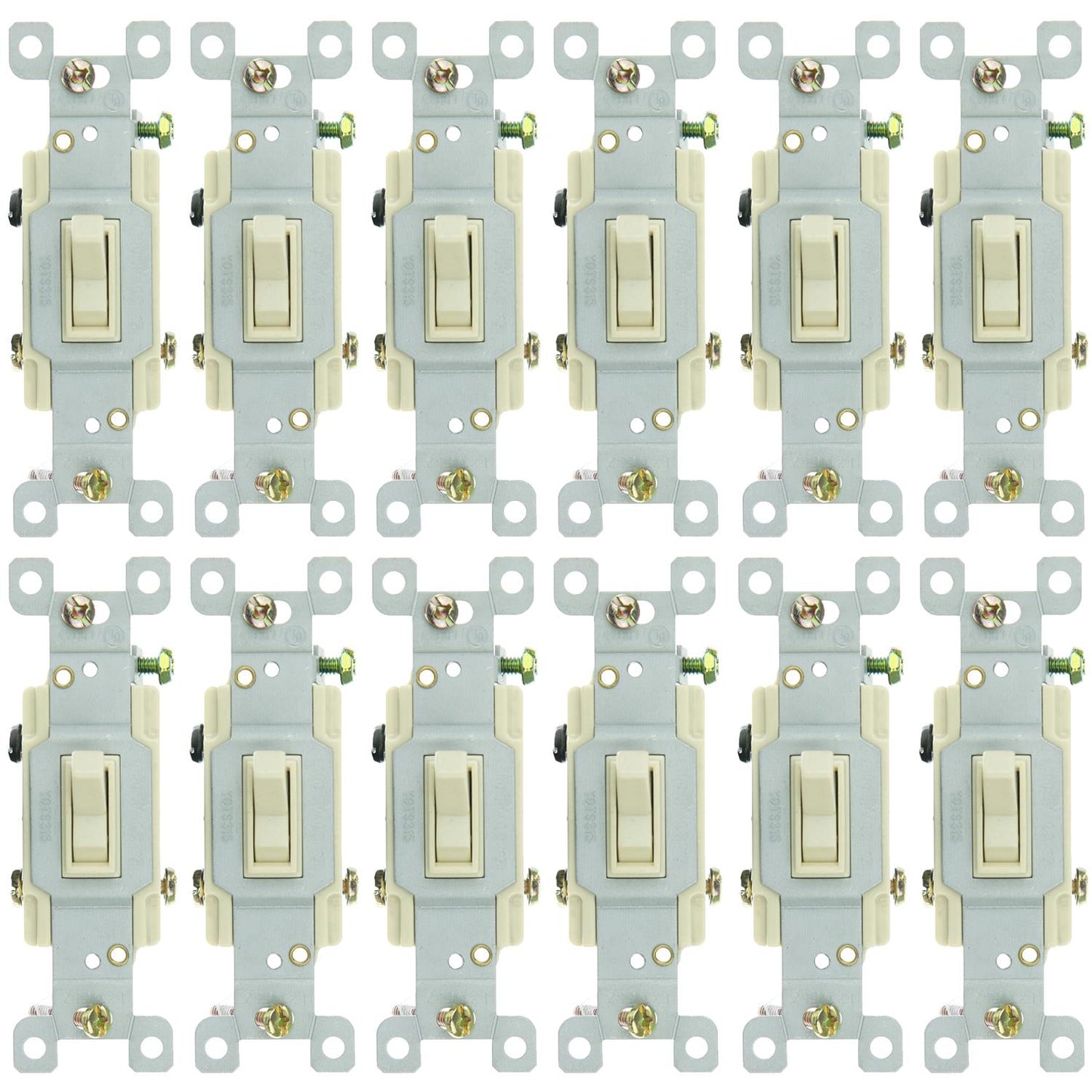 Sunlite 08045 E508/CD1 3 Way Grounded Toggle Switch Ivory