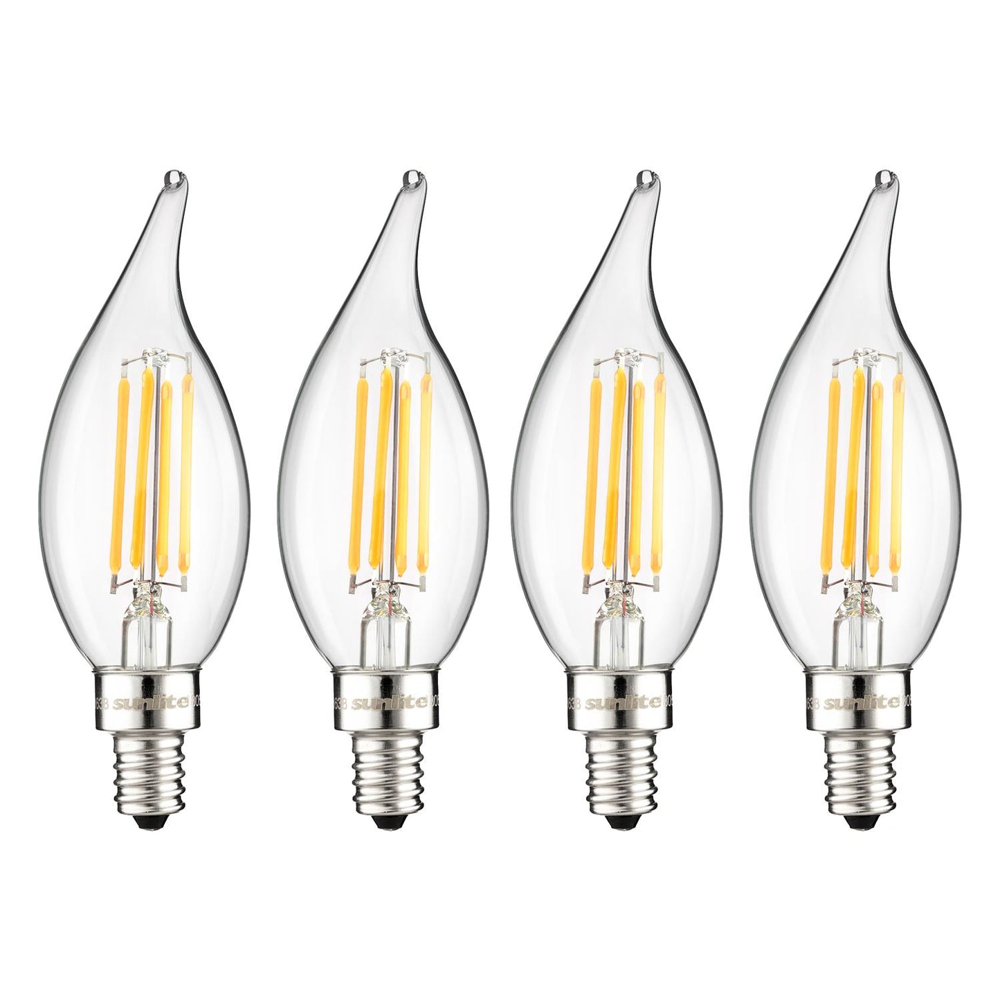 Sunlite LED Vintage Chandelier 4W (40W Equivalent) Light Bulb Candelabra (E12) Base, Warm White