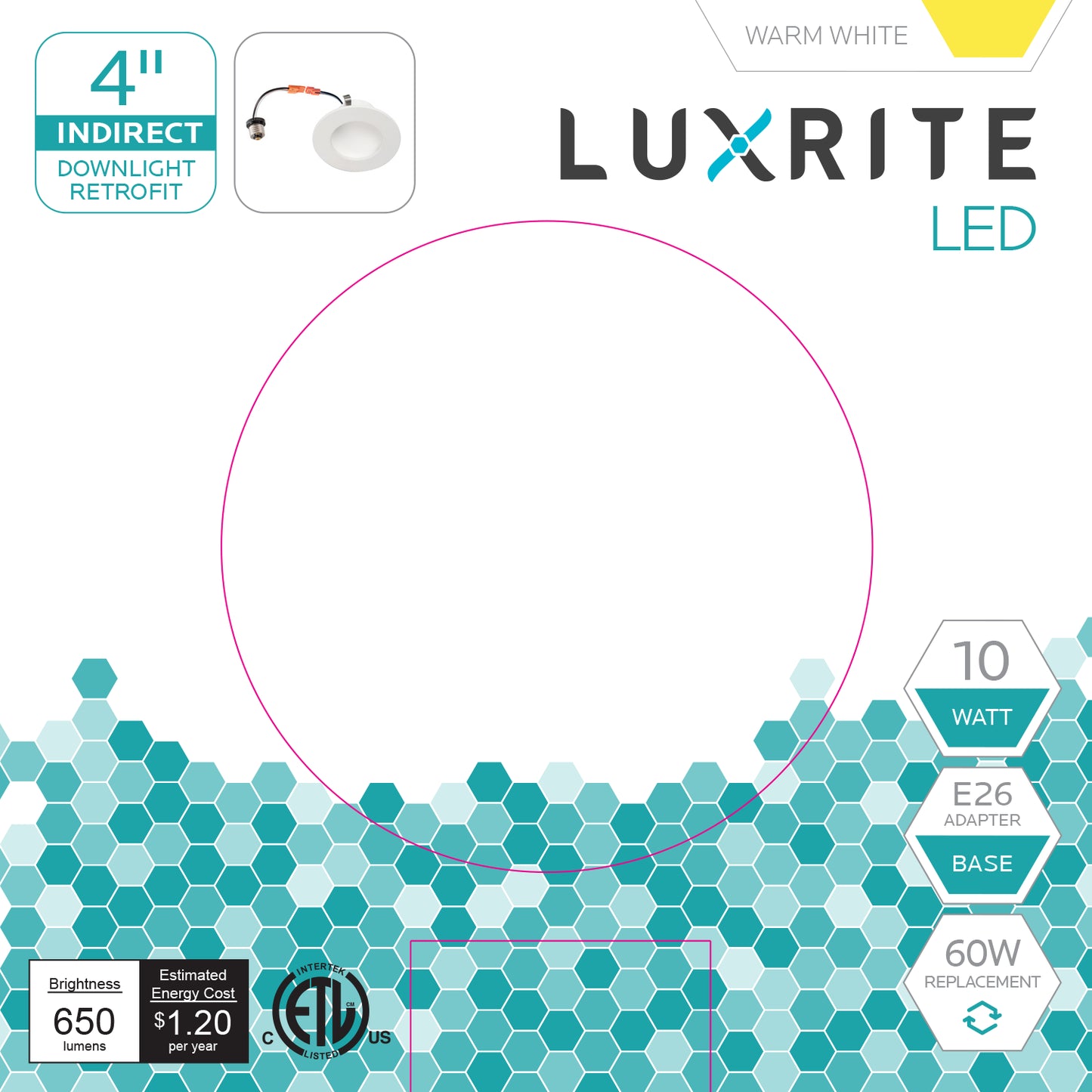 Luxrite Downlight LED/IDL4/2700K/FL/DIM 2700K Warm White