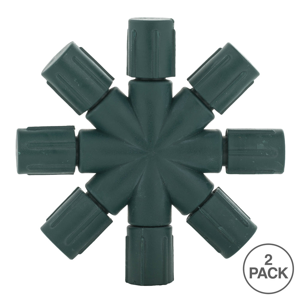 Vickerman Single Mold LED Set Green Coaxial 8-Way Splitter - 4 Pack, CSA/us Listed.