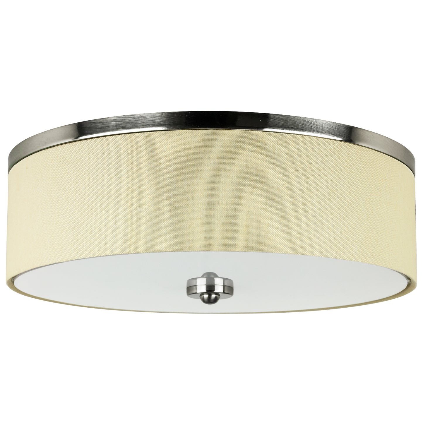 Sunlite 49161 13? LED Flush Mount Fabric Single Drum Light Fixture, 20 Watts (60W=), 1100 Lumens, Color Selectable 30K/40K/50K, Dimmable, ETL Listed, Brushed Nickel, for Residential & Commercial Use