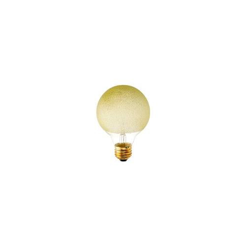 Bulbrite 40G25/ICE Crystal Collection 40 Watt Incandescent G25 Globe, Ice Finish, Medium Base, Amber