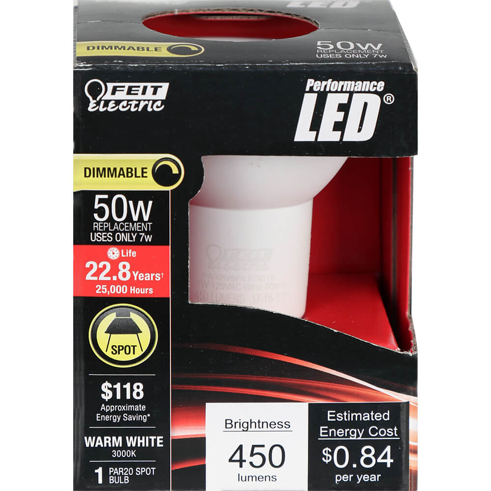 450 Lumen 3000K Dimmable LED Spot PAR20