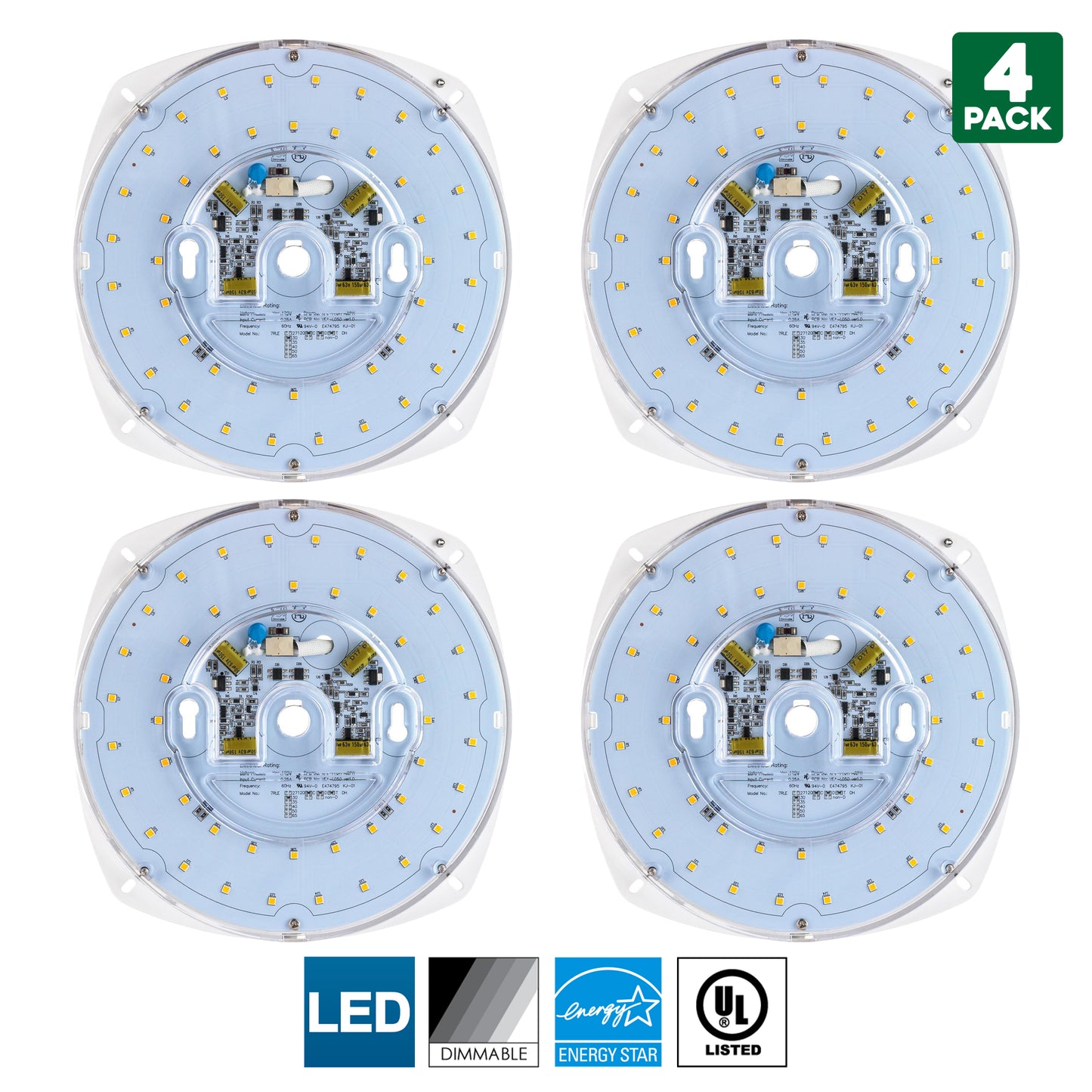 Sunlite LED Retrofit Light Engine, 7-Inch, 3000K Warm White, 28 Watt, Dimmable, Flush Ceiling Fixture LED Upgrade Panel, Energy Star Compliant, Commercial Grade, 90 CRI