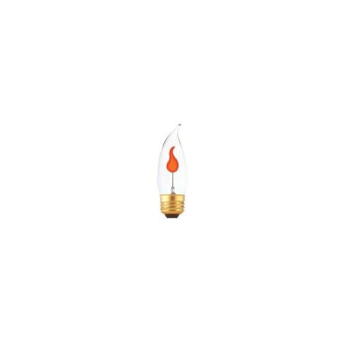 Bulbrite F3EFC/32 3 Watt Incandescent CA10 Flame Tip Chandelier Bulb, Medium Base, Flicker