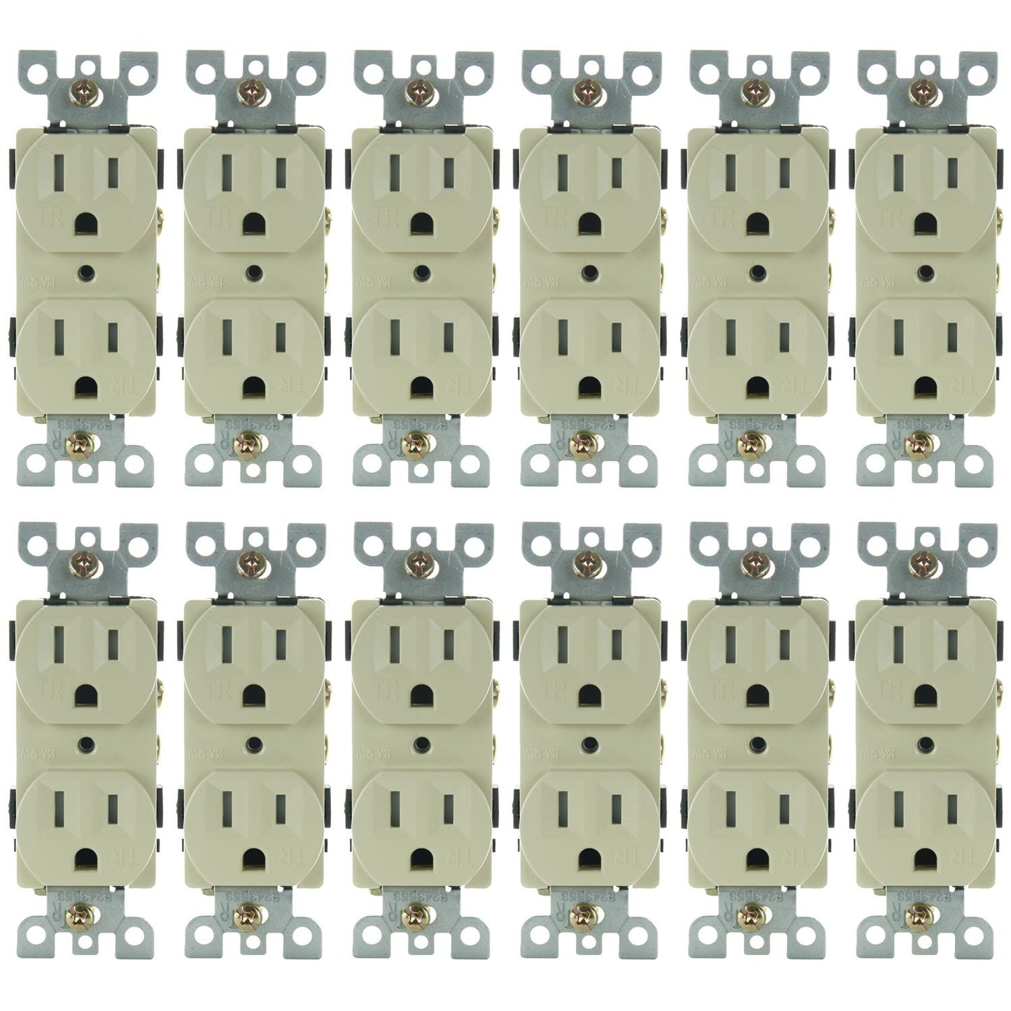Sunlite 08156 E555/IV 15A Tamper Resistant Deplex Receptacle Ivory