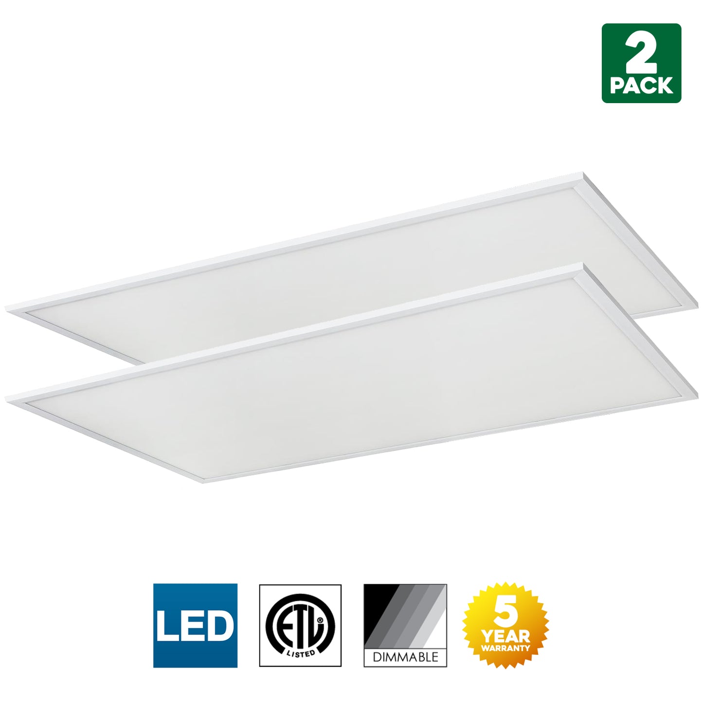 Sunlite LFX/2X4/60W/65K/D/MV/0-10V/2PK 60 Watt Integrated LED Lamp Daylight