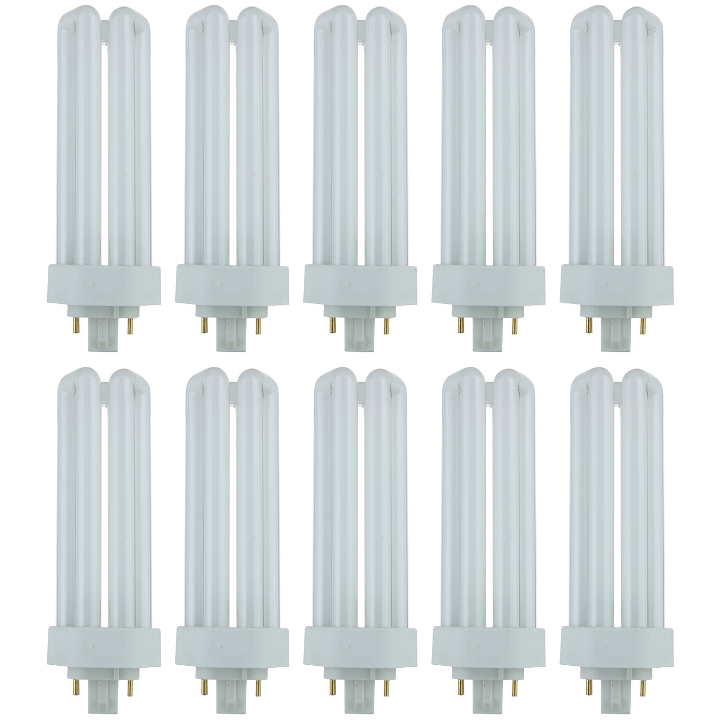 Sunlite 40583 PLT32/E/SP30K/10PK Fluorescent 32W PLD Triple U-Shaped Twin Tube CFL Bulbs, 4-Pin GX24Q-3 Base, 3000K Warm White, 10 Pack