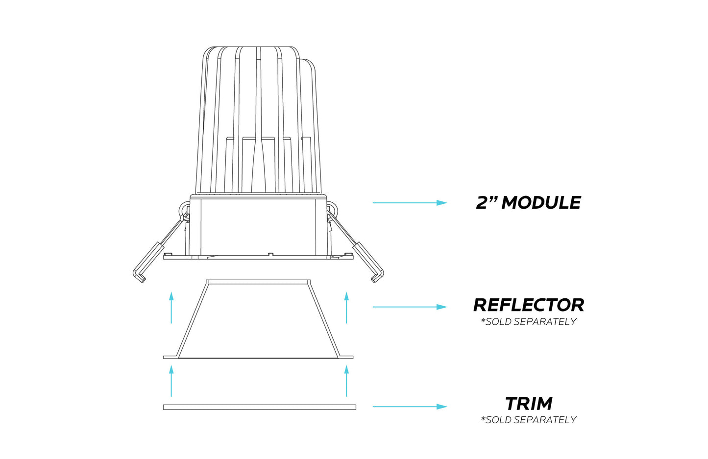 Luxrite 2" Regressed Interchangeable Canless Spotlight White Finish Reflector, Pack of 7 (LR23424)