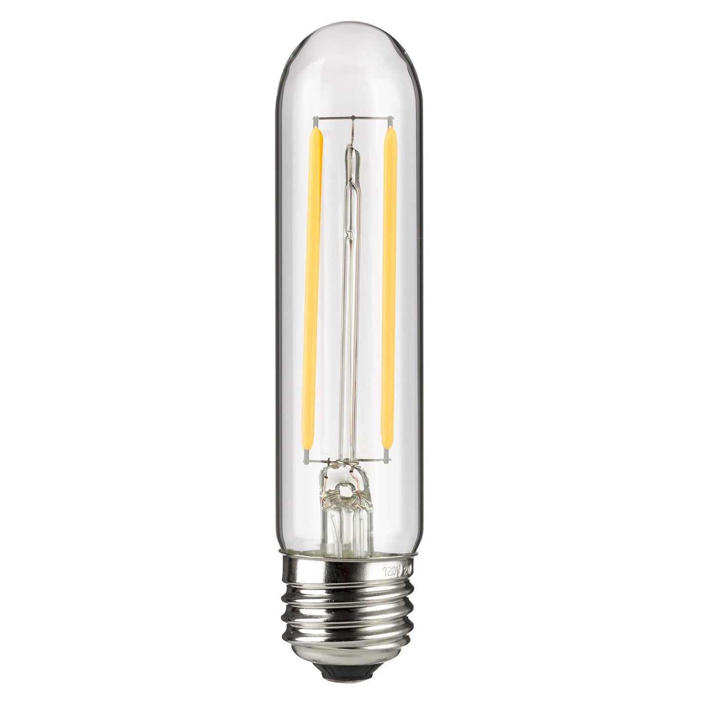 Sunlite 80625 LED Filament T10 Tubular Light Bulb, 2 Watts (25W Equivalent), 160 Lumens, Medium E26 Base, 120 Volts, Dimmable, 90 CRI, UL Listed, Clear, 3000K Warm White, 10 Pack