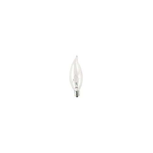 Bulbrite KR40CFC/32 40 Watt Krystal Touch Dimmable Krypton CA10 Flame Tip Chandelier Bulb, Candelabra Base, Clear