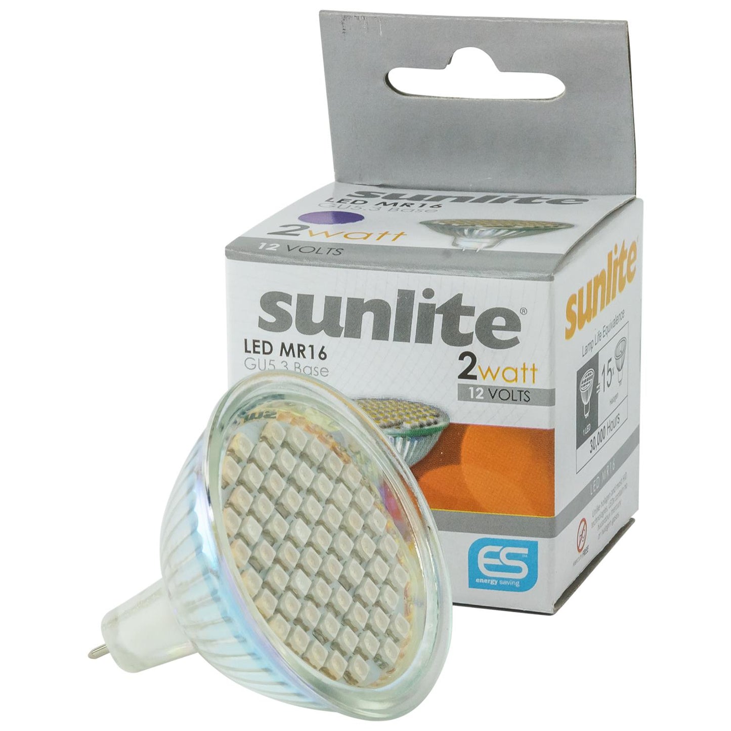 Sunlite 80305 LED MR16 Colored 2W (20W Halogen Equivalent) Bulb (GU5.3) Base Blue