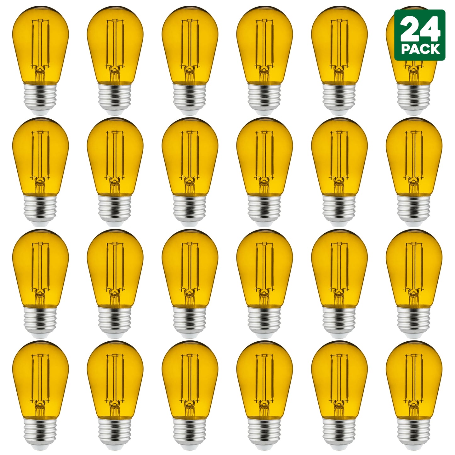 Sunlite LED Transparent Yellow Colored S14 Medium Base (E26) Bulb - Parties, Decorative, and Holiday 15,000 Hours Average Life