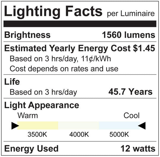 Luxrite LED 3' T8 3 Way Universal Light Tube, G13 Base, 12W, 1560 Lumens, Color Selectable - 3500K/4000K/5000K, 83 CRI, Frosted White Finish, Dimmable (LR34233)
