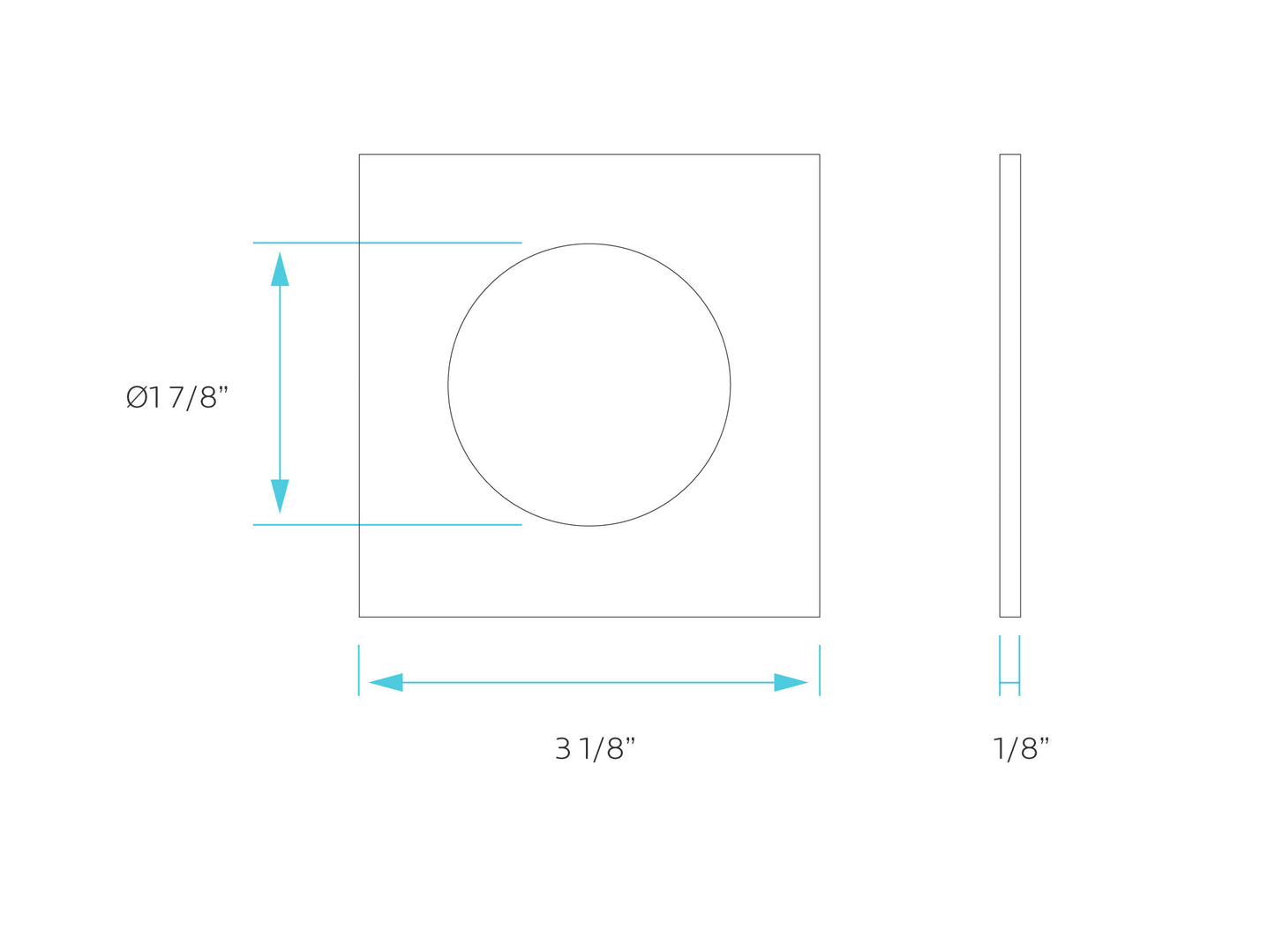 Luxrite 2" Regressed Interchangeable Canless Spotlight Square White Trim, Pack of 5 (LR23454)