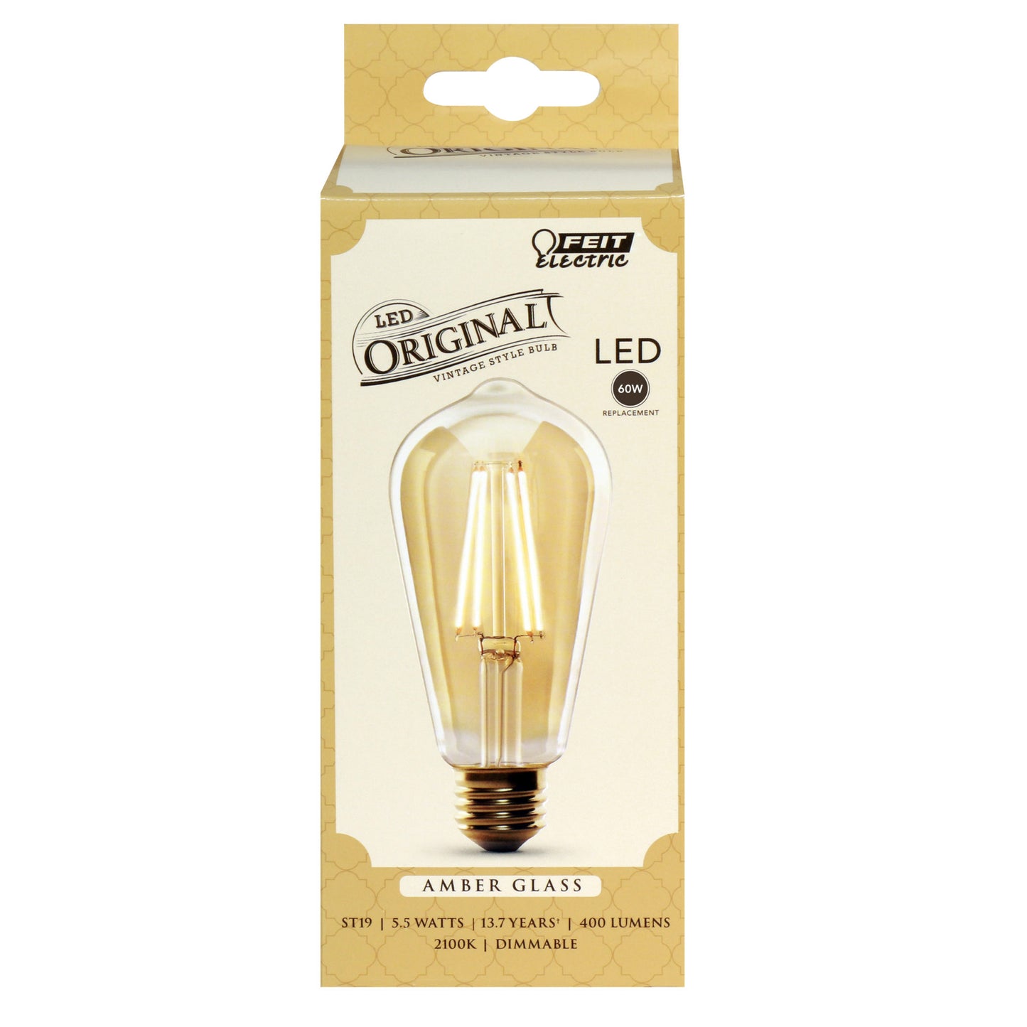 60-Watt Equivalent ST19 Vintage Amber Glass Filament LED