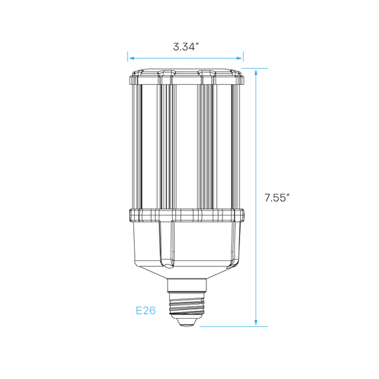 HID WATTAGE SELECTABLE, 3CCT E26 - BALLAST BYPASS