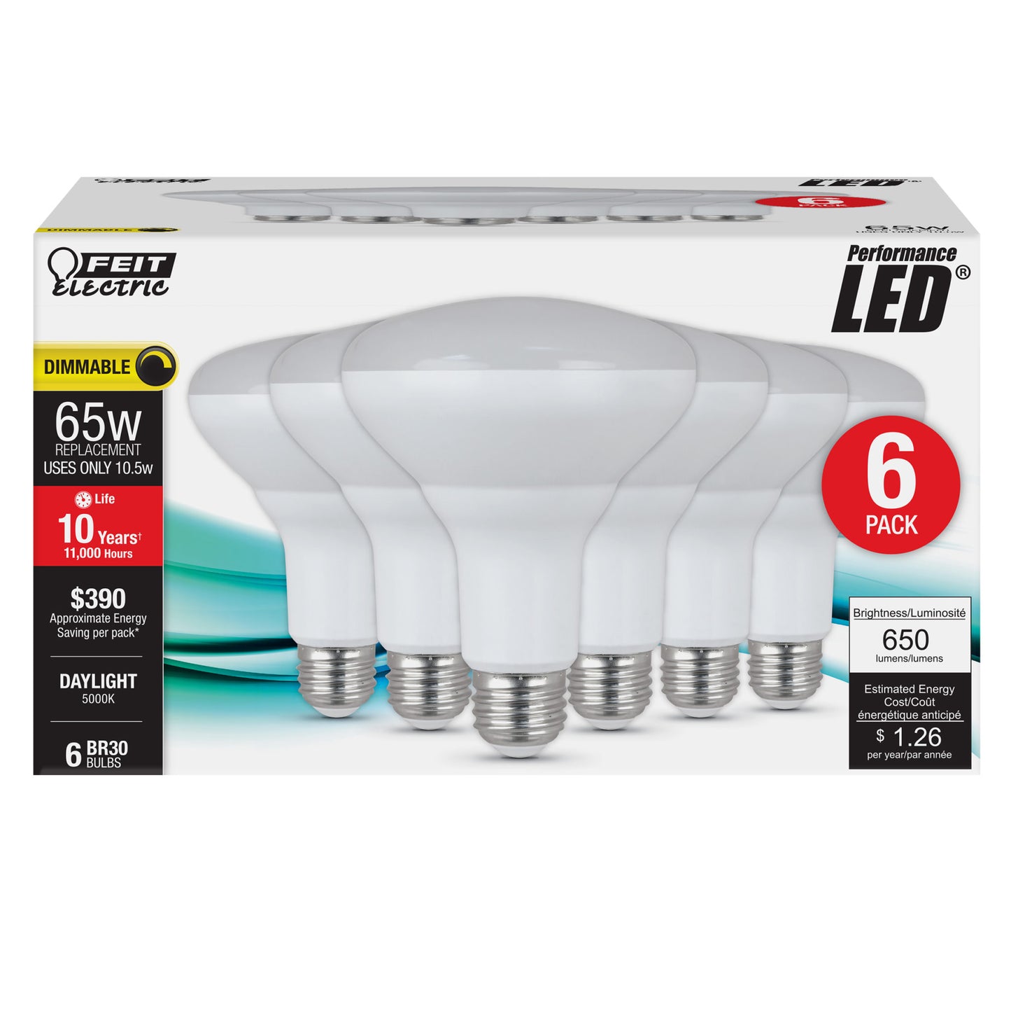 650 Lumen 5000K Dimmable BR30 LED