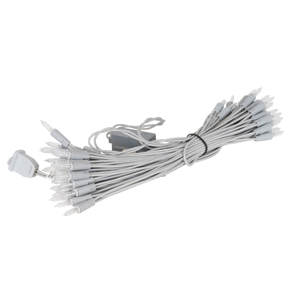 Vickerman 50 LED Warm White Dura-Lit Light on Silver Wire, 37' Christmas Light Strand- 2 Pack