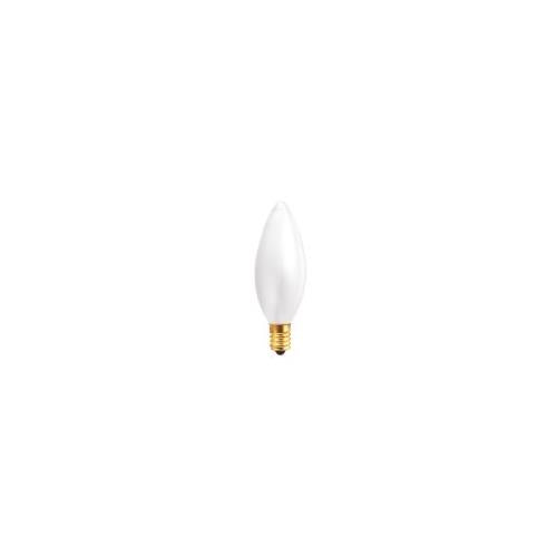Bulbrite 40CTF/25/2 40 Watt Incandescent B8 Torpedo Chandelier Bulb, Candelabra Base, Frost