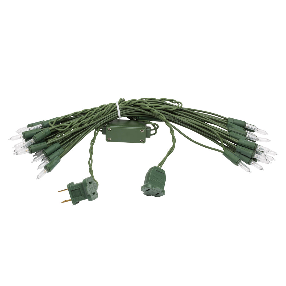 Vickerman 50 Light Warm White Dura-Lit Mini Lights, Green Wire- 2 Pack