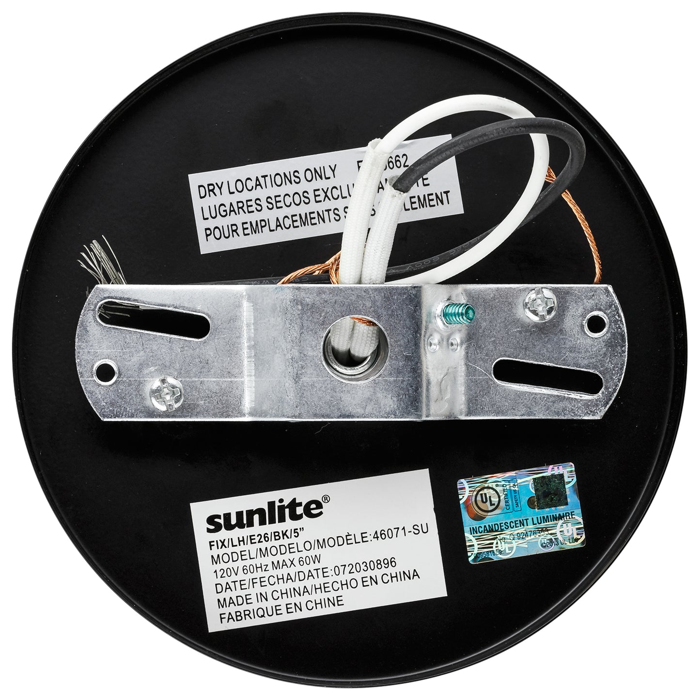 Sunlite 46071 FIX/LH/E26/BK/5'' LAMP HOLDER