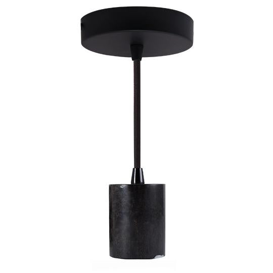 BULBRITE FIXTURES DIRECT WIRE PENDANT NATURAL MARBLE SOCKET IN BLACK WITH BLACK CORD 1PK (810093)