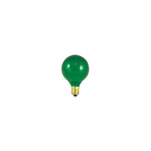 Bulbrite 10G12G 10 Watt Incandescent G12 Globe, Candelabra Base, Transparent Green