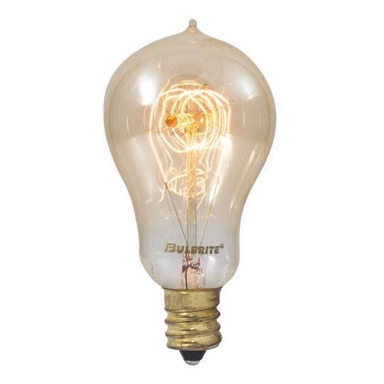 BULBRITE INCANDESCENT A15 CANDELABRA SCREW (E12) 25W DIMMABLE NOSTALGIC LIGHT BULB 2200K/AMBER 4PK (132516)