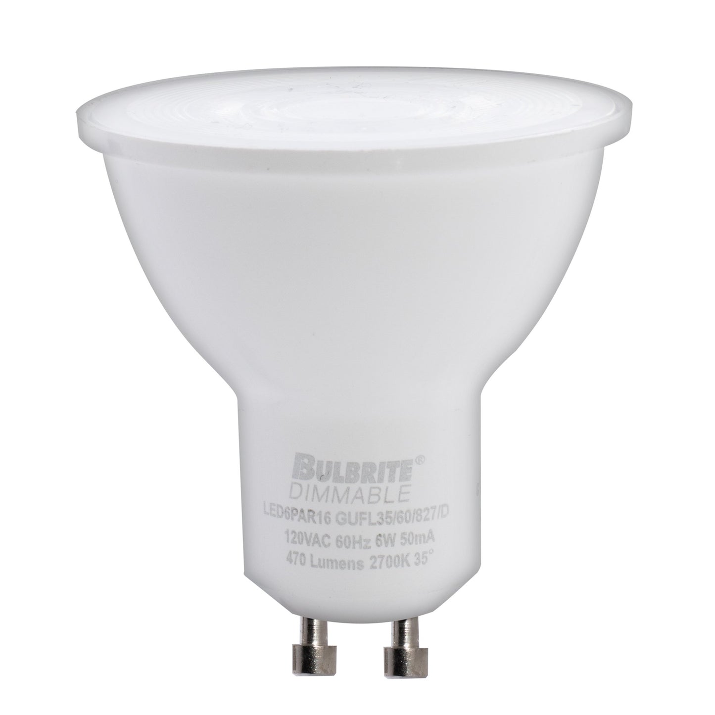 BULBRITE LED PAR16 TWIST & LOCK BI-PIN (GU10) 6W DIMMABLE LIGHT BULB 3000K/SOFT WHITE LIGHT 60W EQUIVALENT 2PK (771403)