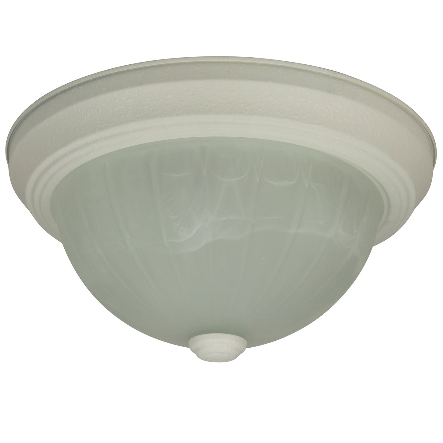 Sunlite 11" Decorative Dome Ceiling Fixture, Smooth White Finish, alabaster Glass