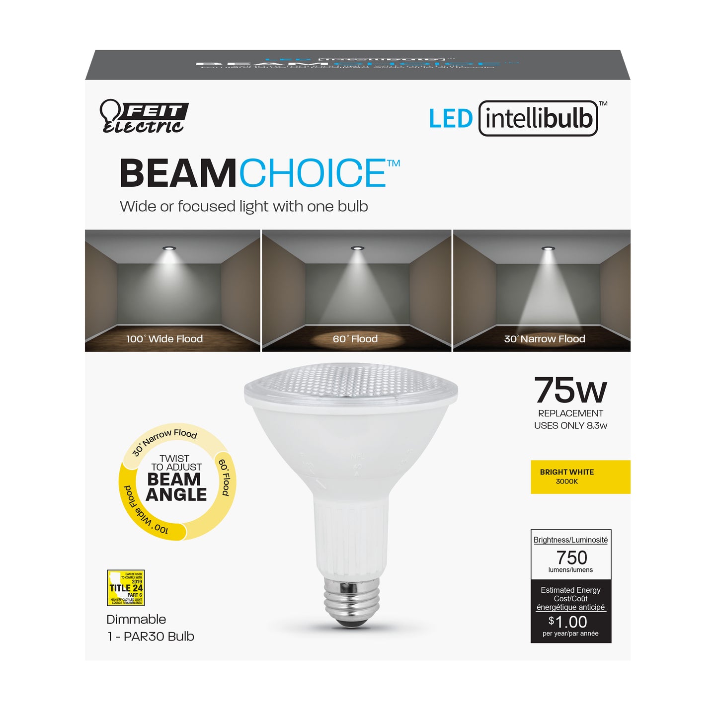 IntelliBulb BeamChoice 750 Lumen 3000K LED PAR30
