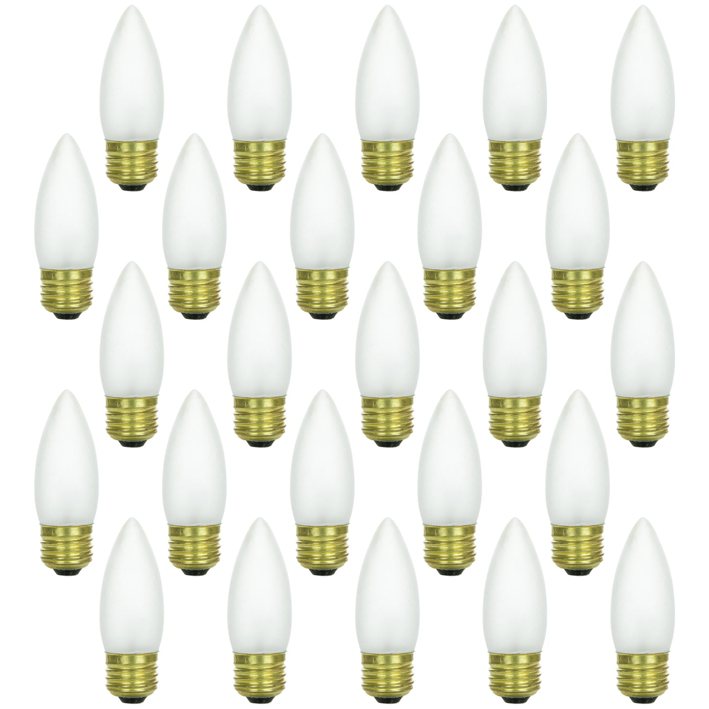 Sunlite 40 Watt Torpedo Tip Chandelier , Medium Base, Frost