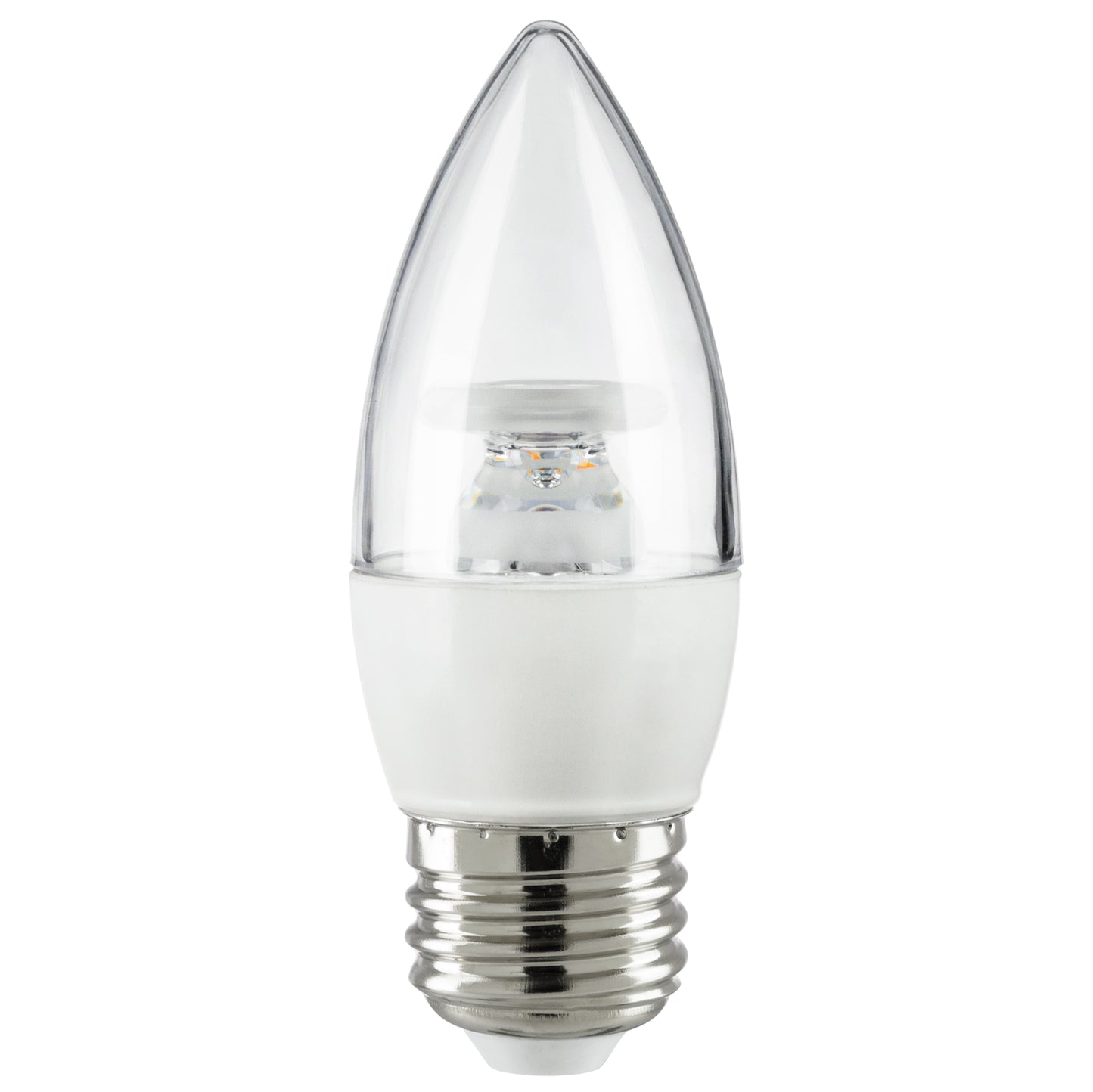 Sunlite 41777 LED Torpedo Tip B11 Chandelier Light Bulb, 7 Watts (60W Equivalent), 500 Lumens, Medium Base (E26), Dimmable, Energy Star, 50K - Super White, Clear 6 Pack