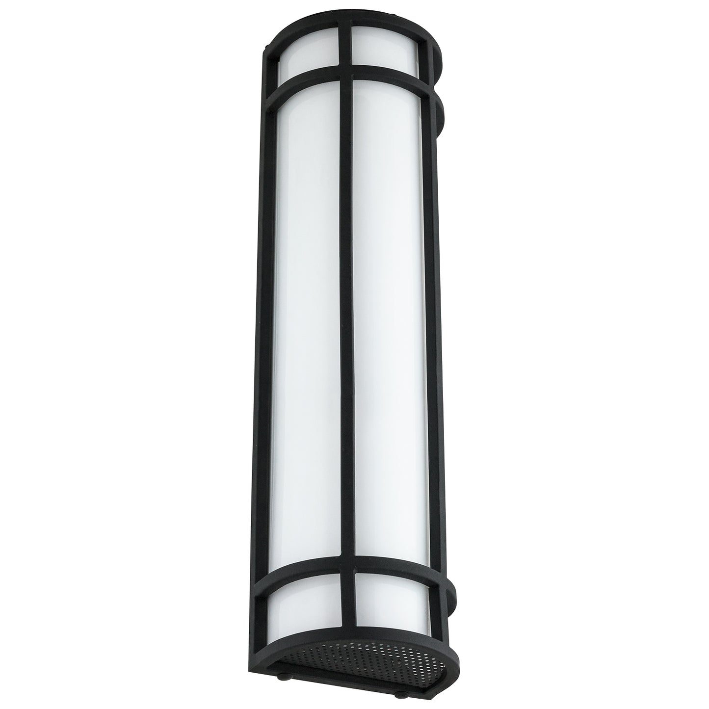 Sunlite 81436 24” LED Outdoor Mission Style Light Fixture, Half Cylinder Wall Sconce, Adjustable 3 CCT 3000K-5000K, 23 Watts, 1200 Lumens, Non-Dimmable, Black Frame, for Porches, Garage & Entryways